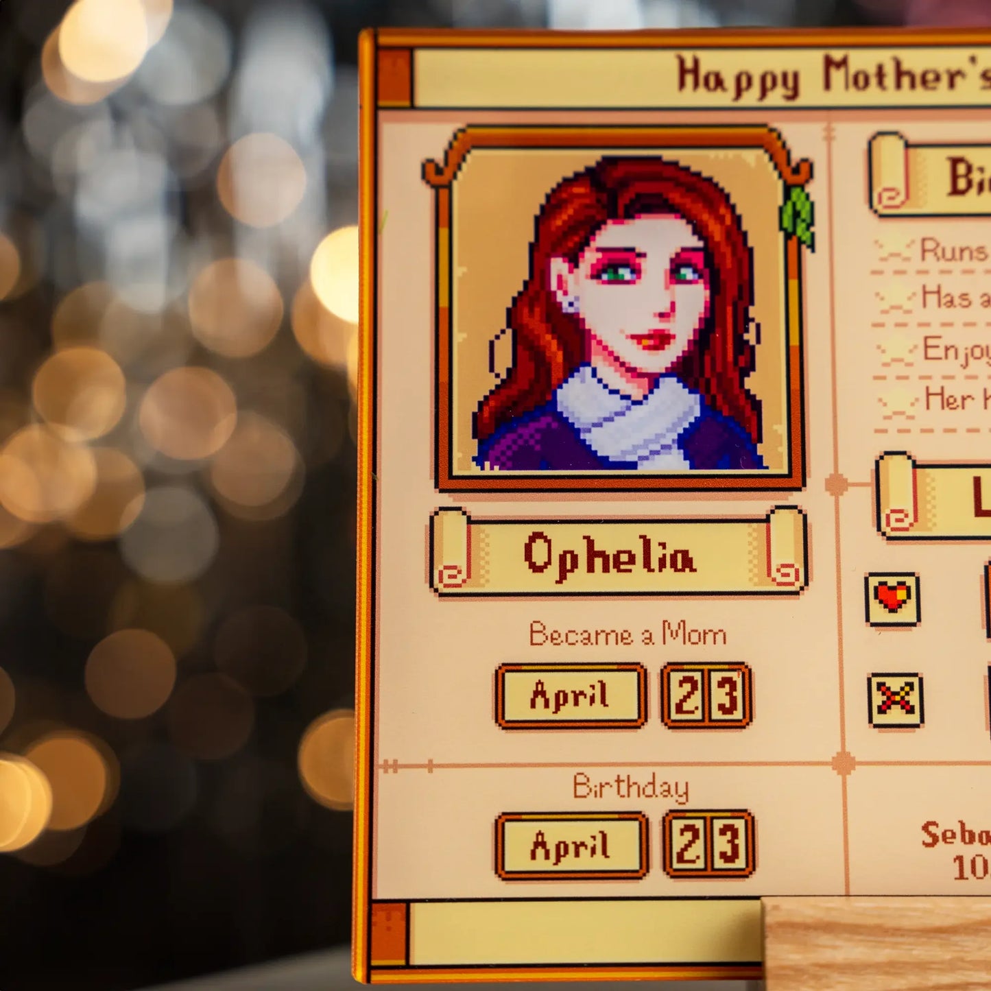 Custom Mother's Profile Acrylic Plaque