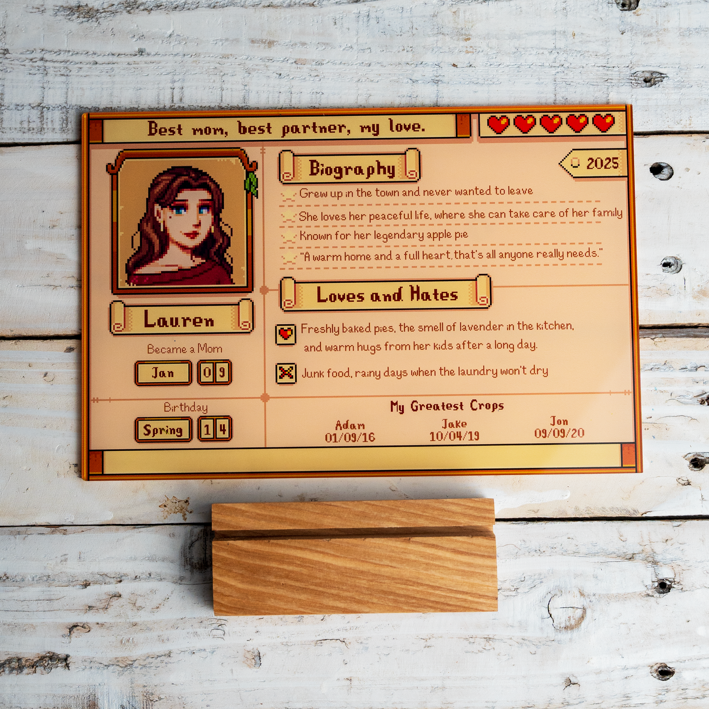 Custom Mother's Profile Acrylic Plaque