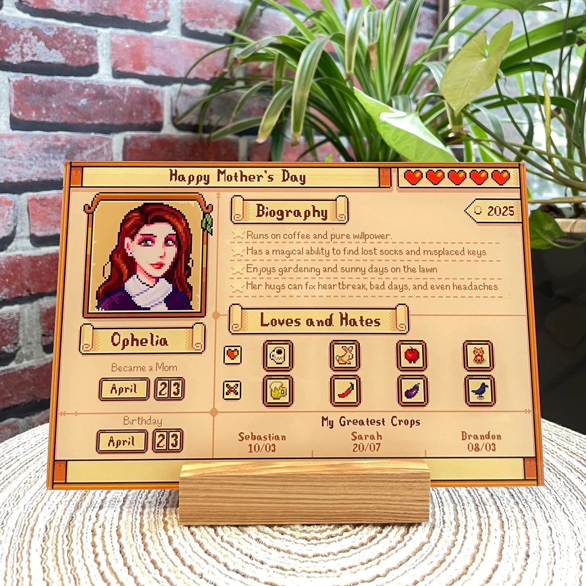 Custom Mother's Profile Acrylic Plaque