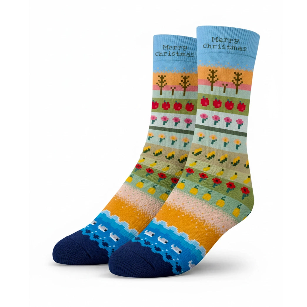 Custom Cozy Farm Life Socks ( New )