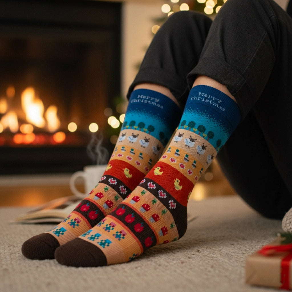 Custom Cozy Farm Life Socks ( New )